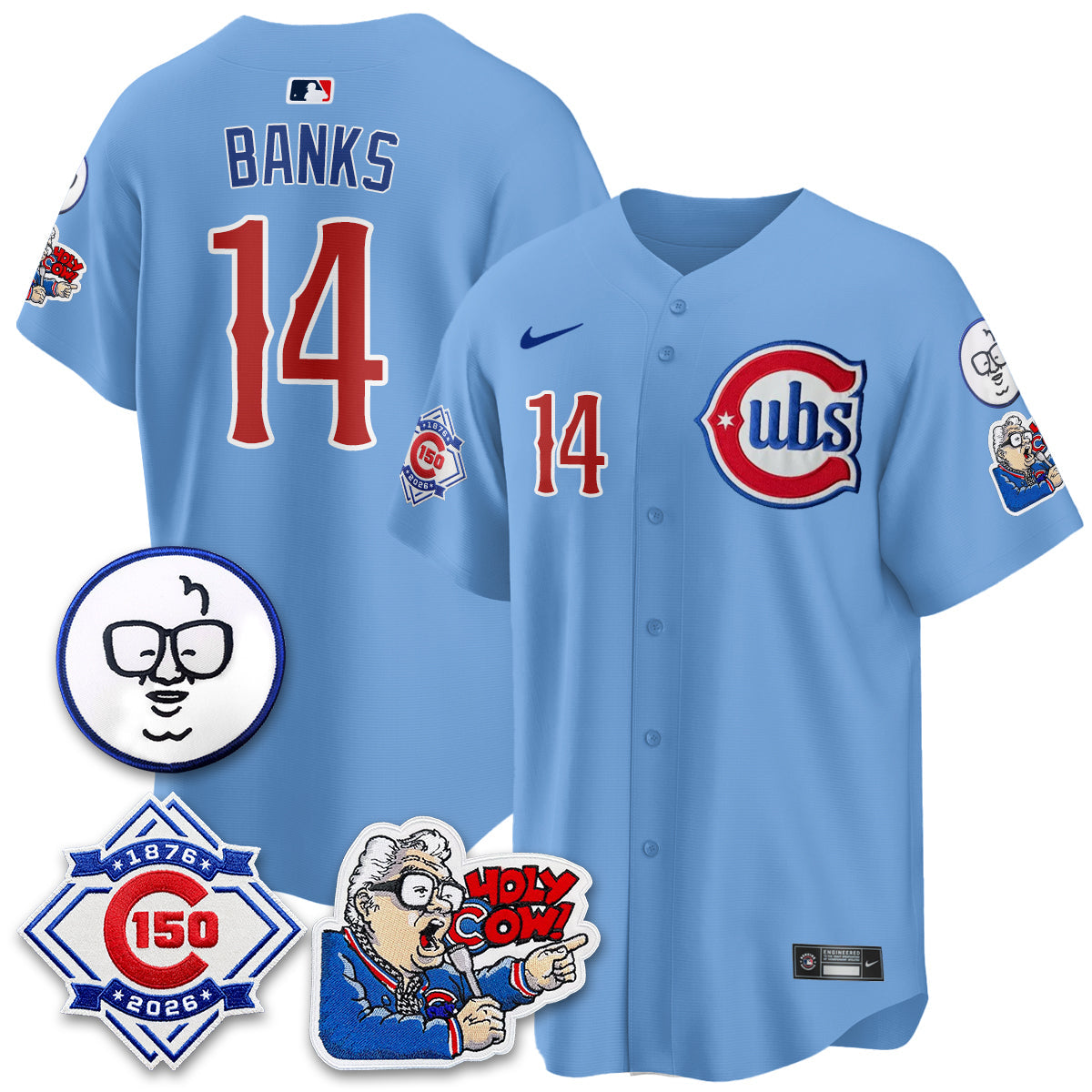Chicago Cubs 150th Anniversary Harry Caray Holy Cow Vapor Premier Limited Jersey - Stitched V2-Cuztomshoes