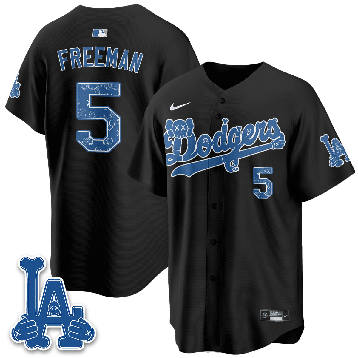 Los Angeles Dodgers x KAWS Edition Vapor Jersey V2- Stitched-Cuztomshoes