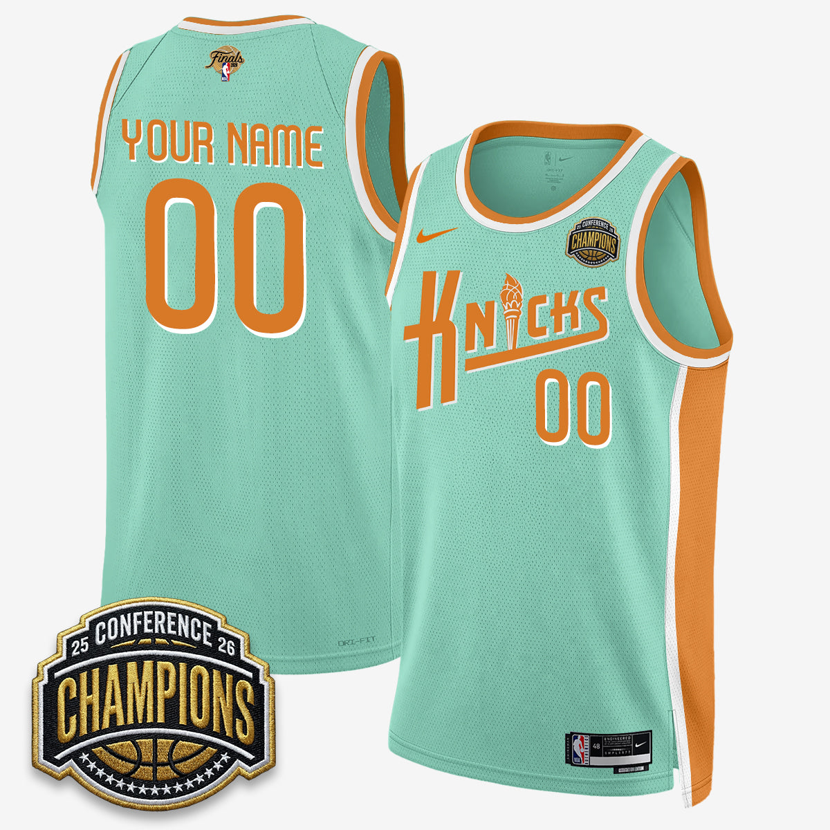 New York Knicks 2026 Eastern Conference Champions Special Edition Custom Jersey V2- Stitched-Cuztomshoes