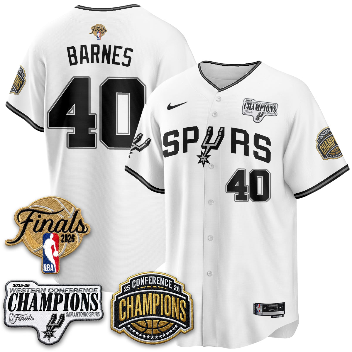 San Antonio Spurs 2026 Basketball Finals Vapor Jersey - Stitched