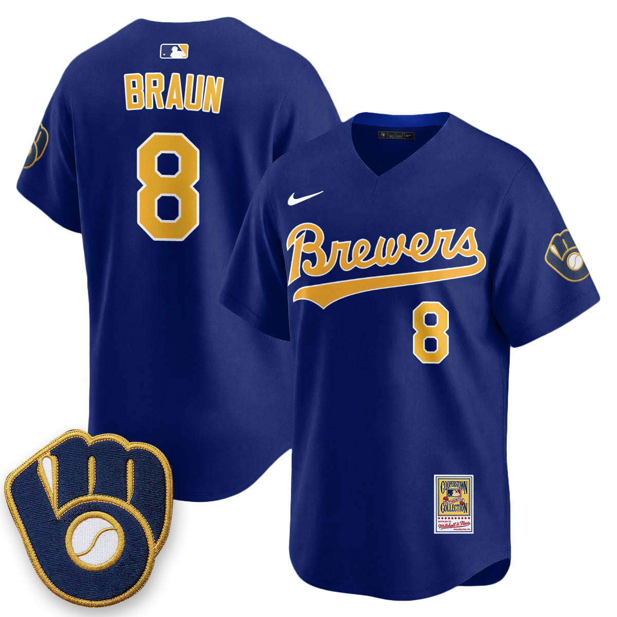 Milwaukee Brewers "Legacy Edition" Vapor Jersey - Stitched-Cuztomshoes