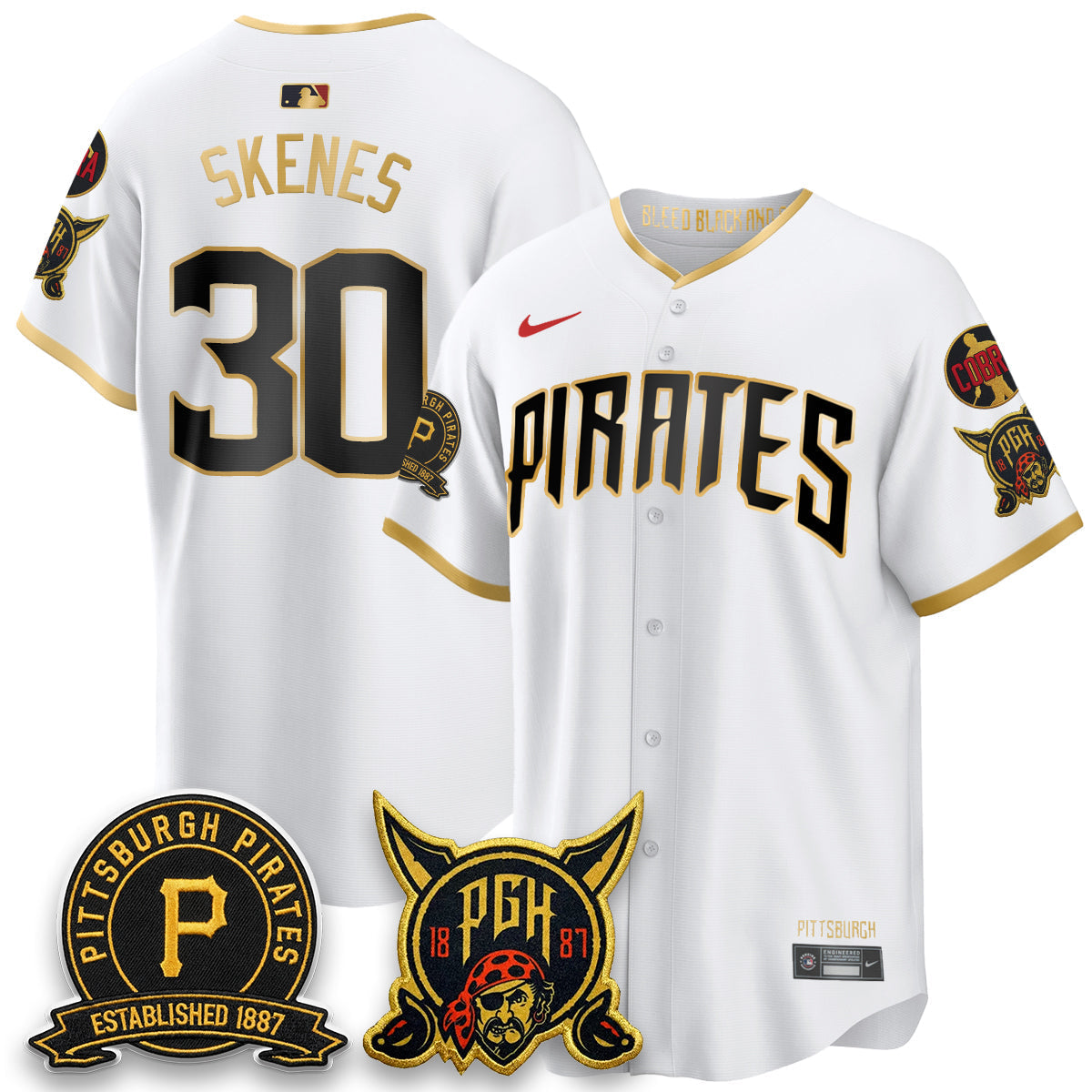 Pittsburgh Pirates Vapor Limited Jersey - Cobra & Est 1887 Patch - Stitched