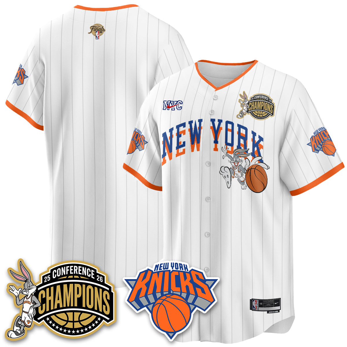 New York Knicks 2026 Basketball Finals x Bunny Vapor Jersey V2- Stitched-Cuztomshoes