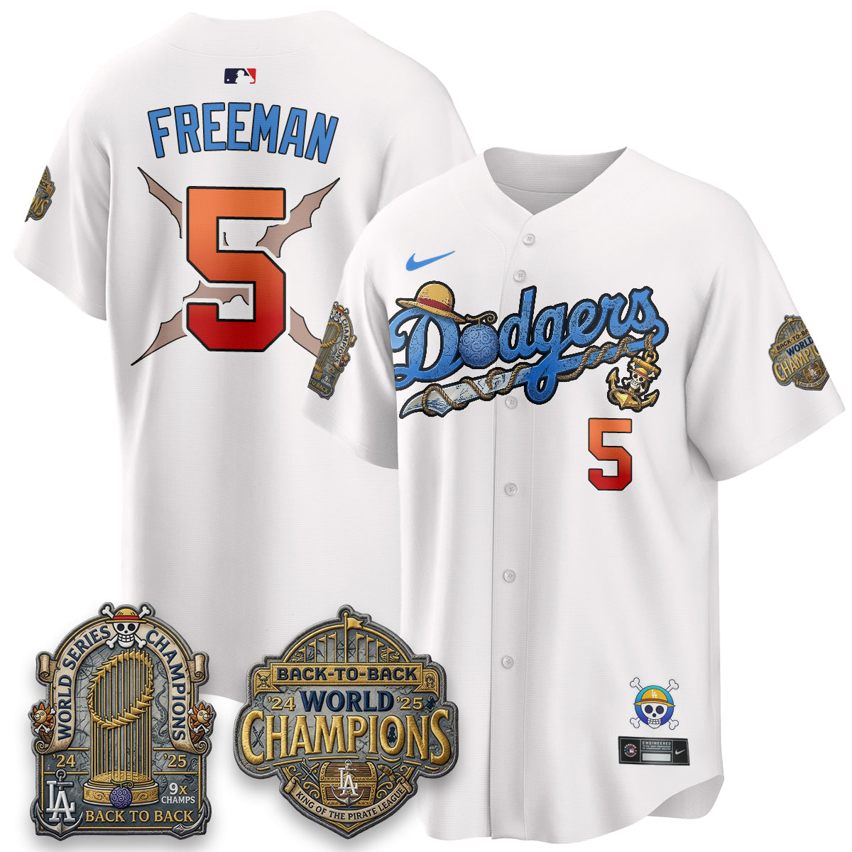 Los Angeles Dodgers x OP Japanese Cartoon Vapor Limited Jersey - Stitched-Cuztomshoes