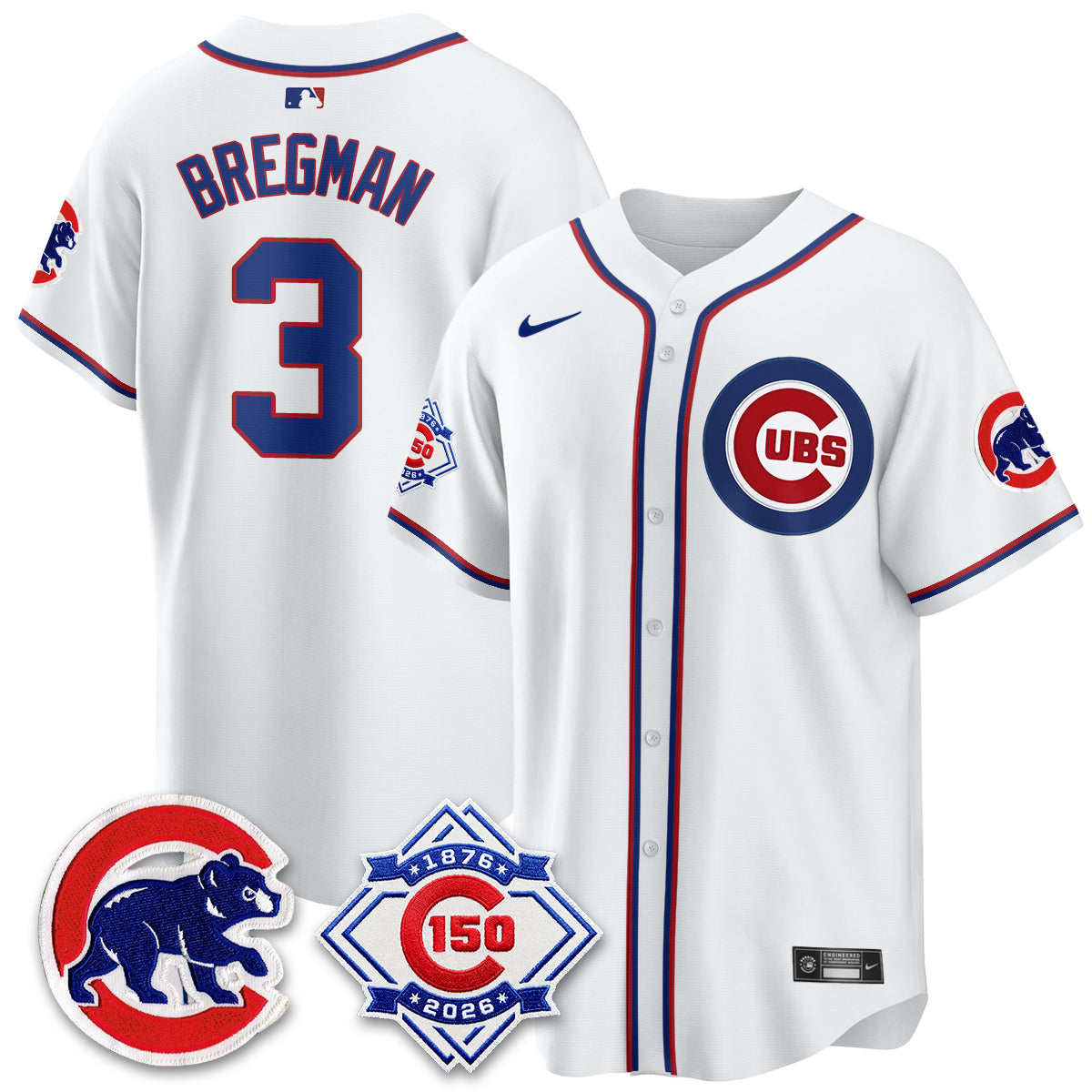 Chicago Cubs 150th Anniversary Black Out Style Vapor Premier Limited Jersey - Stitched