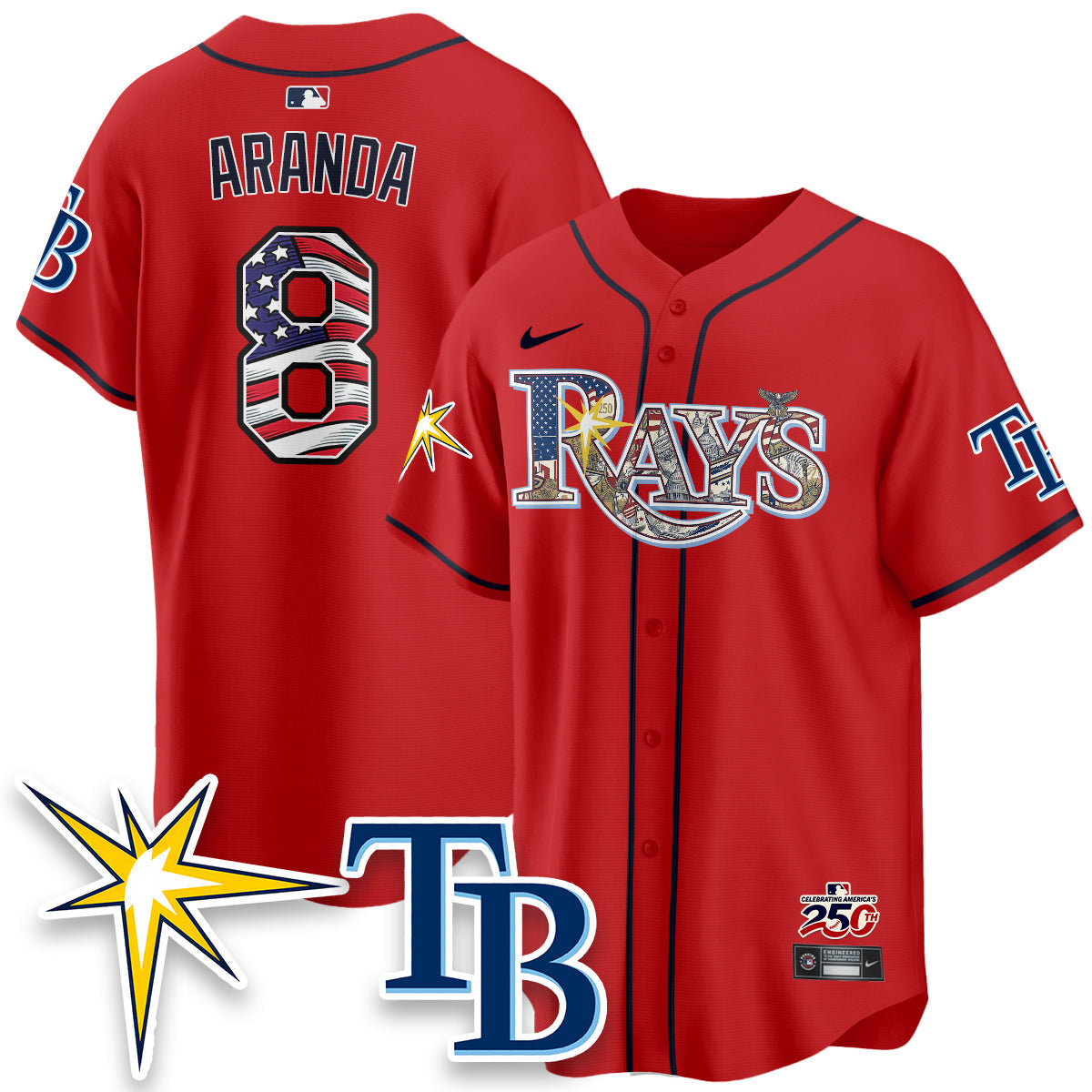 Tampa Bay Rays 2026 Independence Day USA Vapor Limited Jersey - Stitched