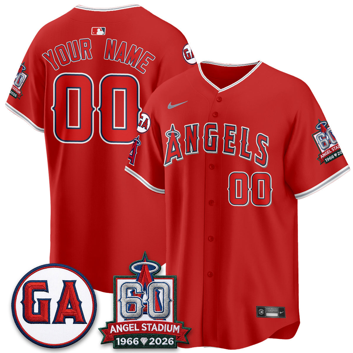 Los Angeles Angels 60th Anniversary Vapor Custom Jersey - Stitched V3-Cuztomshoes