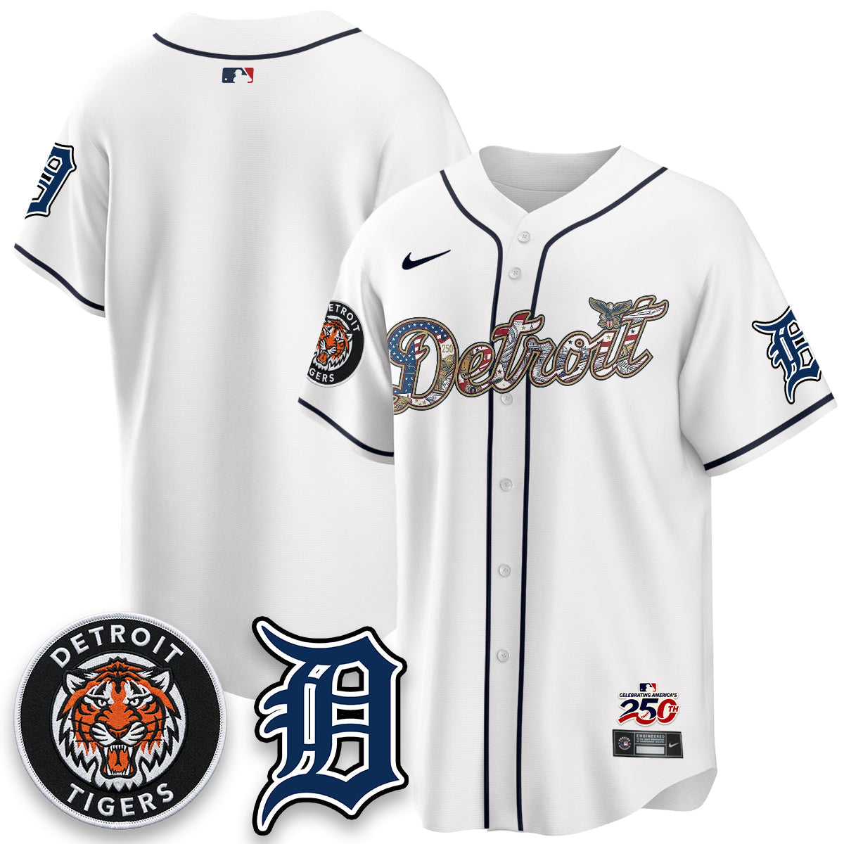 Detroit Tigers 2026 Independence Day USA Vapor Limited Jersey - Stitched