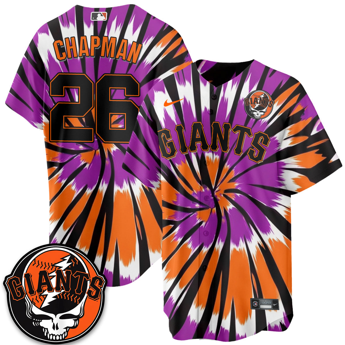 San Francisco Giants x Grateful Dead Vapor Jersey V2 - Stitched