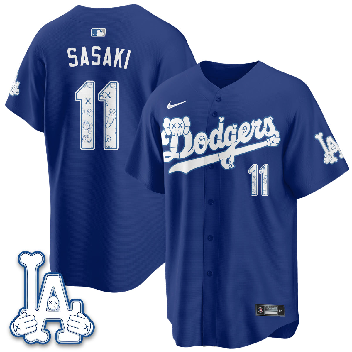Los Angeles Dodgers x KAWS Edition Vapor Jersey V2- Stitched-Cuztomshoes