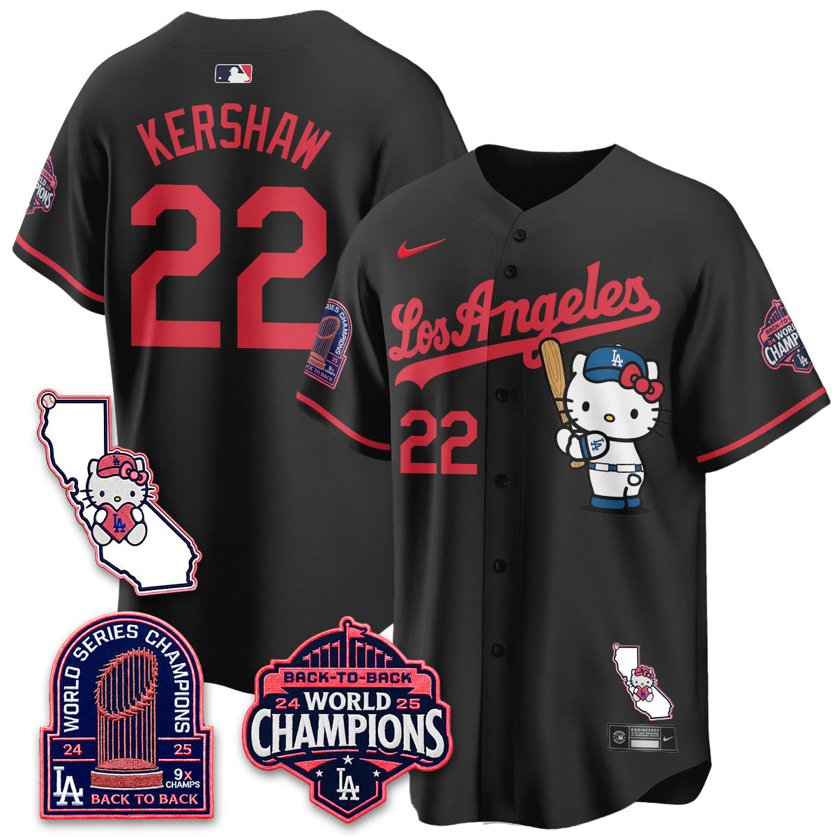 Los Angeles Dodgers x Meow KT 2026 Vapor Jersey - Stitched - V4-Cuztomshoes