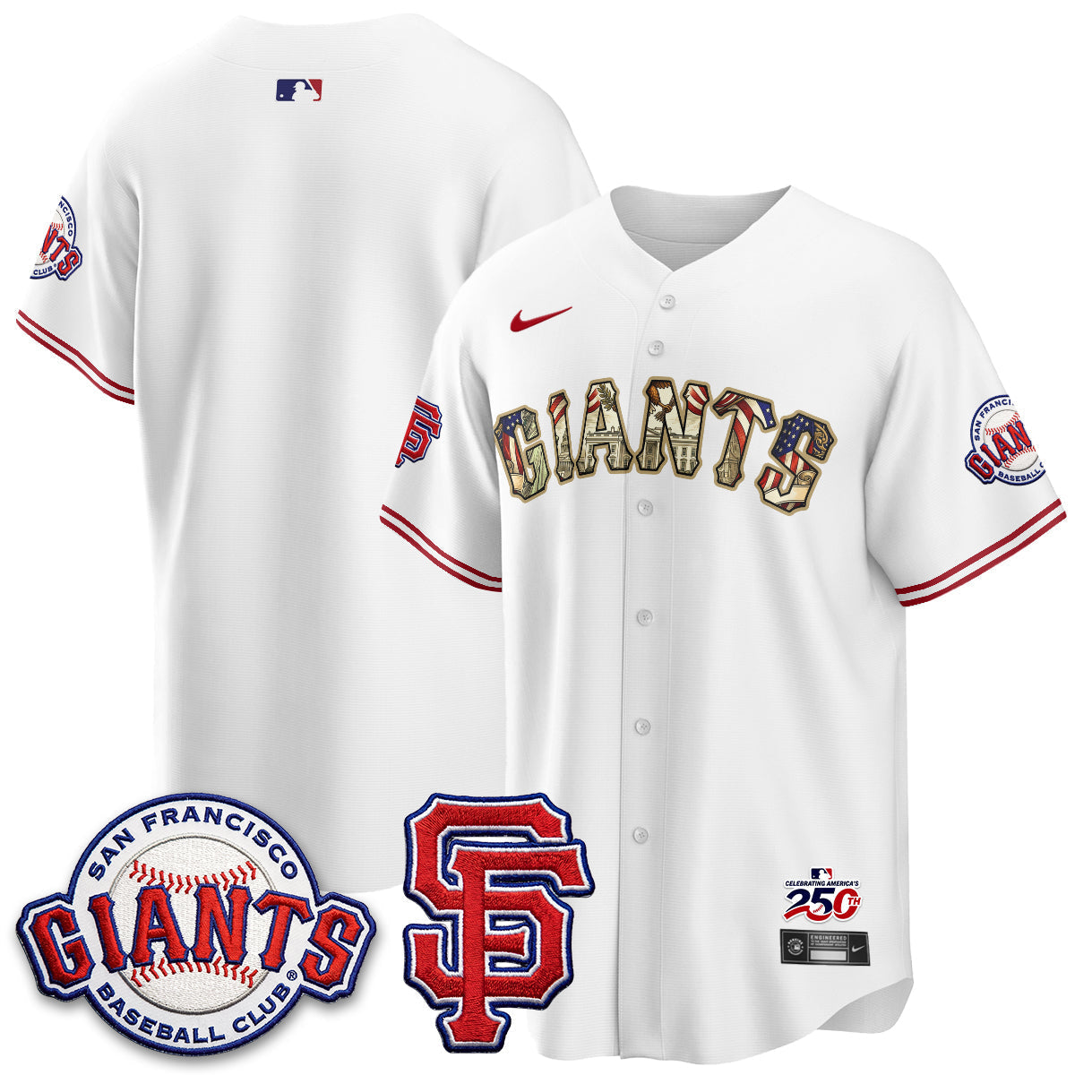 San Francisco Giants2026 Independence Day USA Jersey - Stitched
