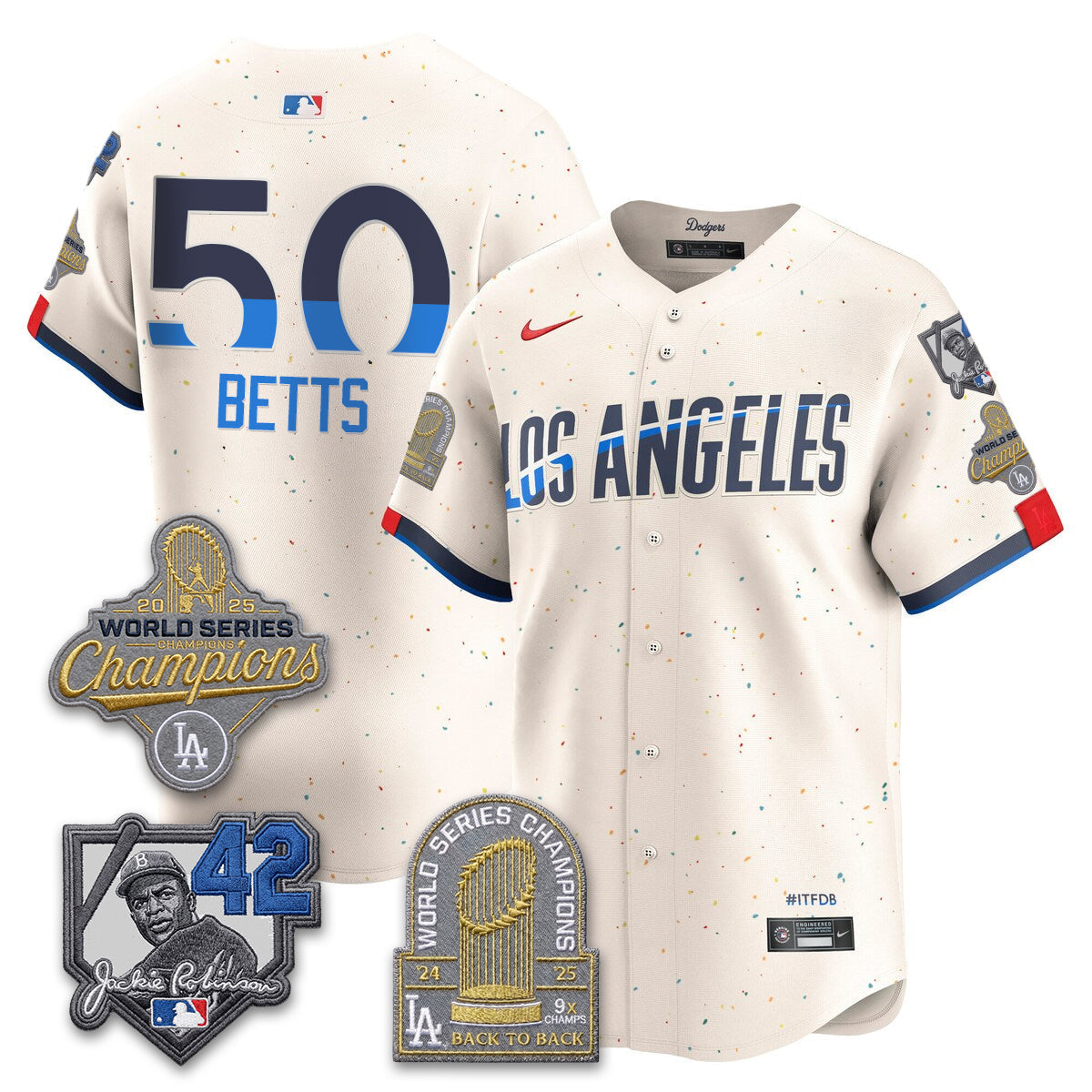Los Angeles Dodgers 2026 Jackie Robinson New Era Vapor Limited Jersey - Stitched-Cuztomshoes