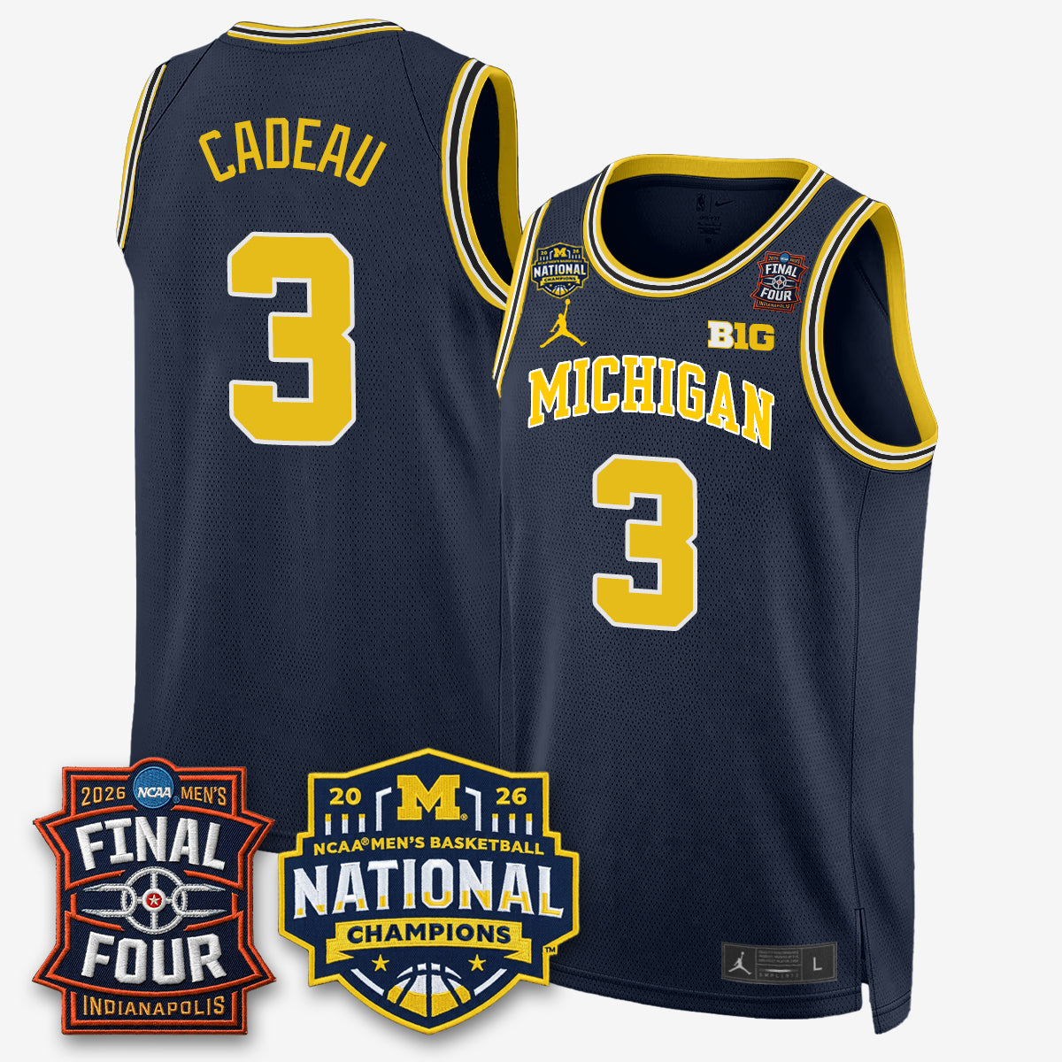 Michigan Wolverines 2026 Men's Basketball Champions Limited Jersey - Stitched-Cuztomshoes