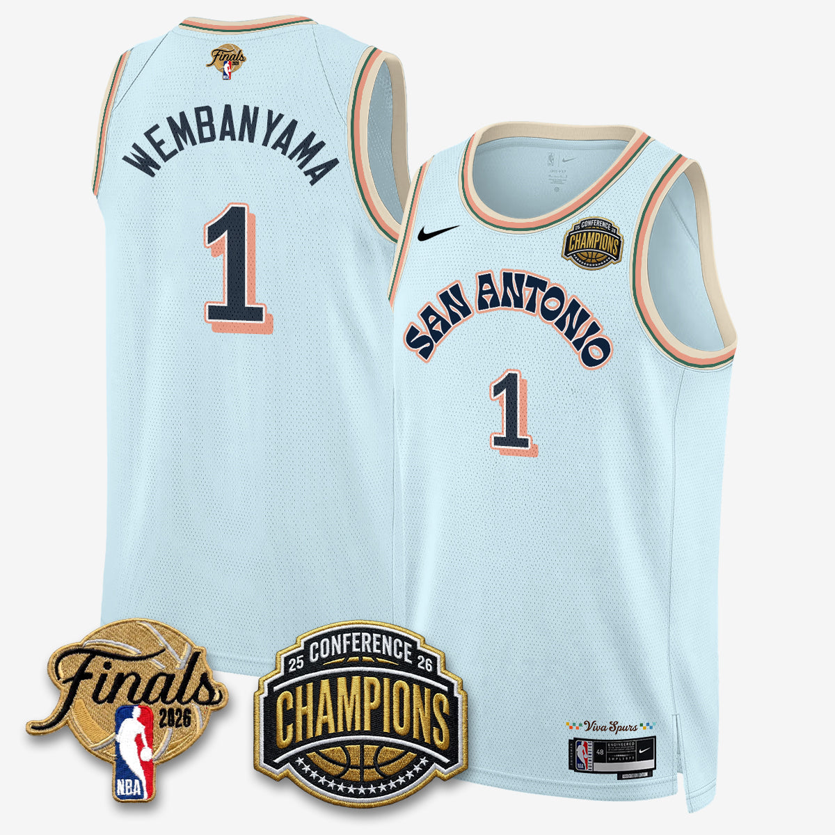 San Antonio Spurs 2026 Basketball  Western Conference Champions Vapor City Edition Jersey - Stitched