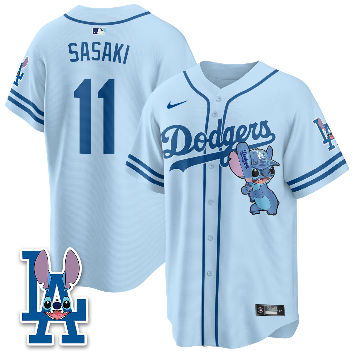 Los Angeles Dodgers x Blue Alien Edition Vapor Jersey - Stitched-Cuztomshoes