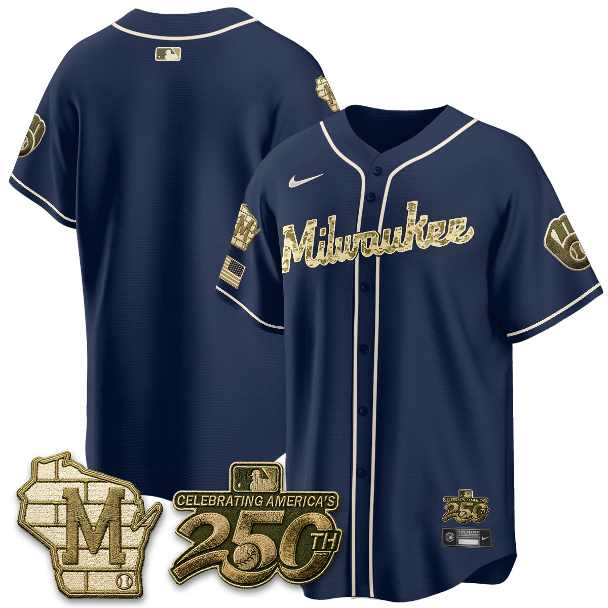 Milwaukee Brewers Salute to Service 2026 Vapor Limited Jersey - Stitched-Cuztomshoes