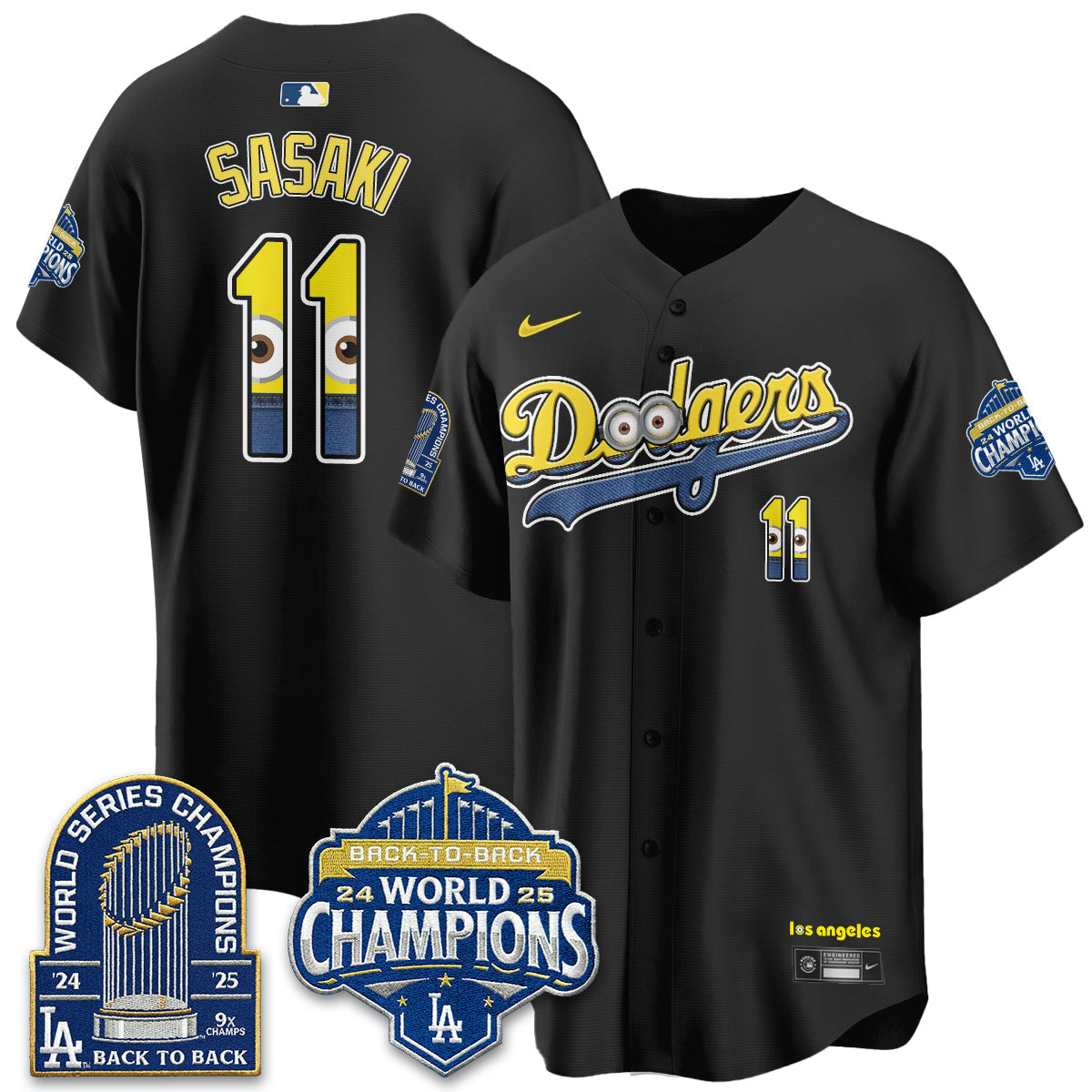 Los Angeles Dodgers x Yellow Capsules Vapor Jersey - Stitched-Cuztomshoes