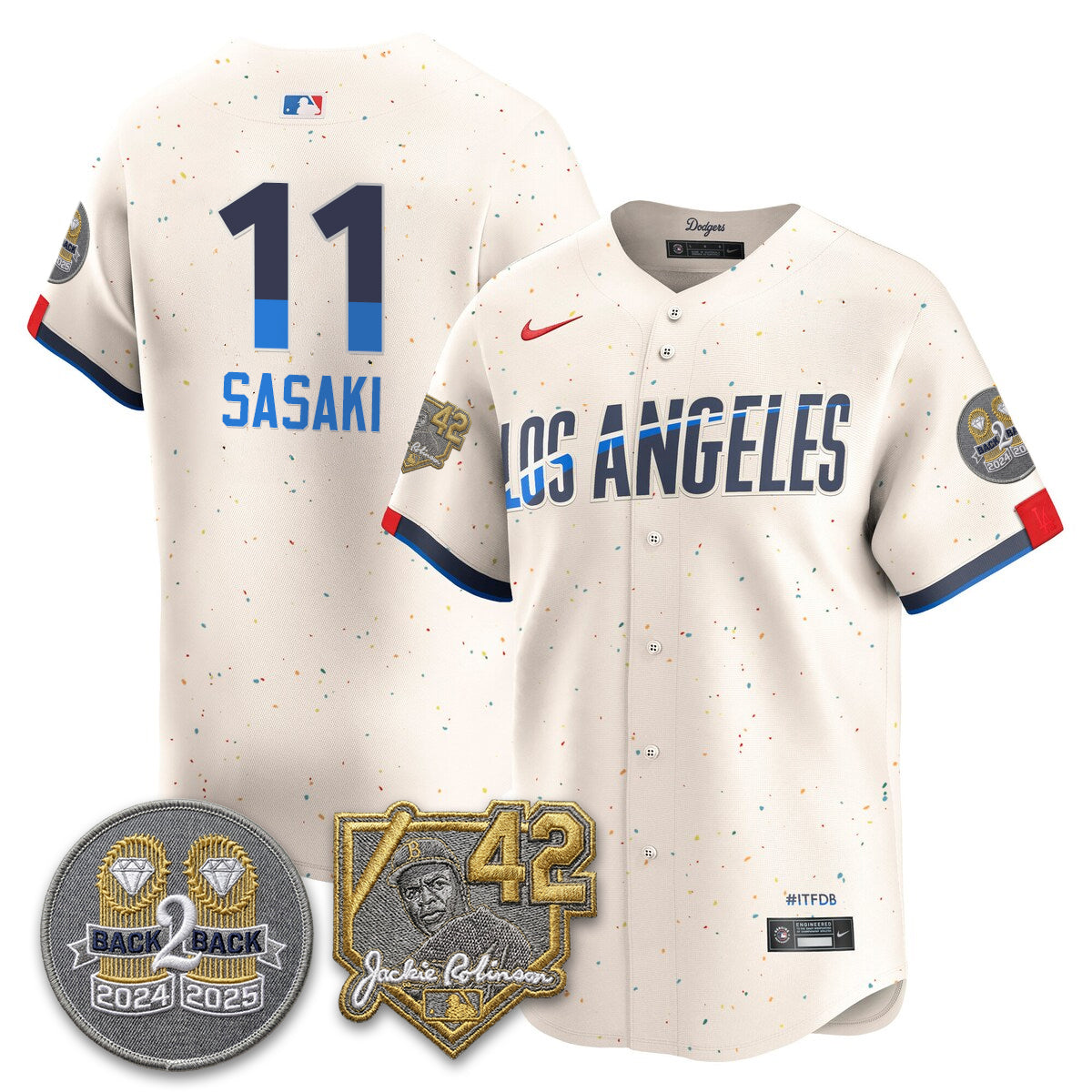 Los Angeles Dodgers - 2026 Jackie Robinson Day Vapor Limited Jersey - Stitched-Cuztomshoes