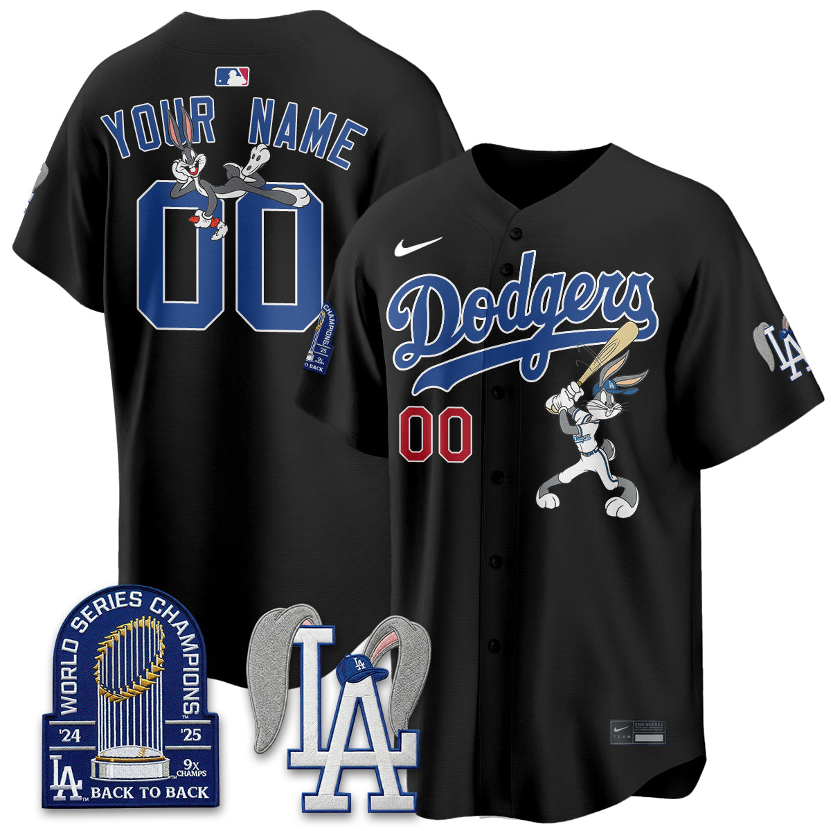 Los Angeles Dodgers Bunny Edition Vapor Custom Jersey - Stitched-Cuztomshoes