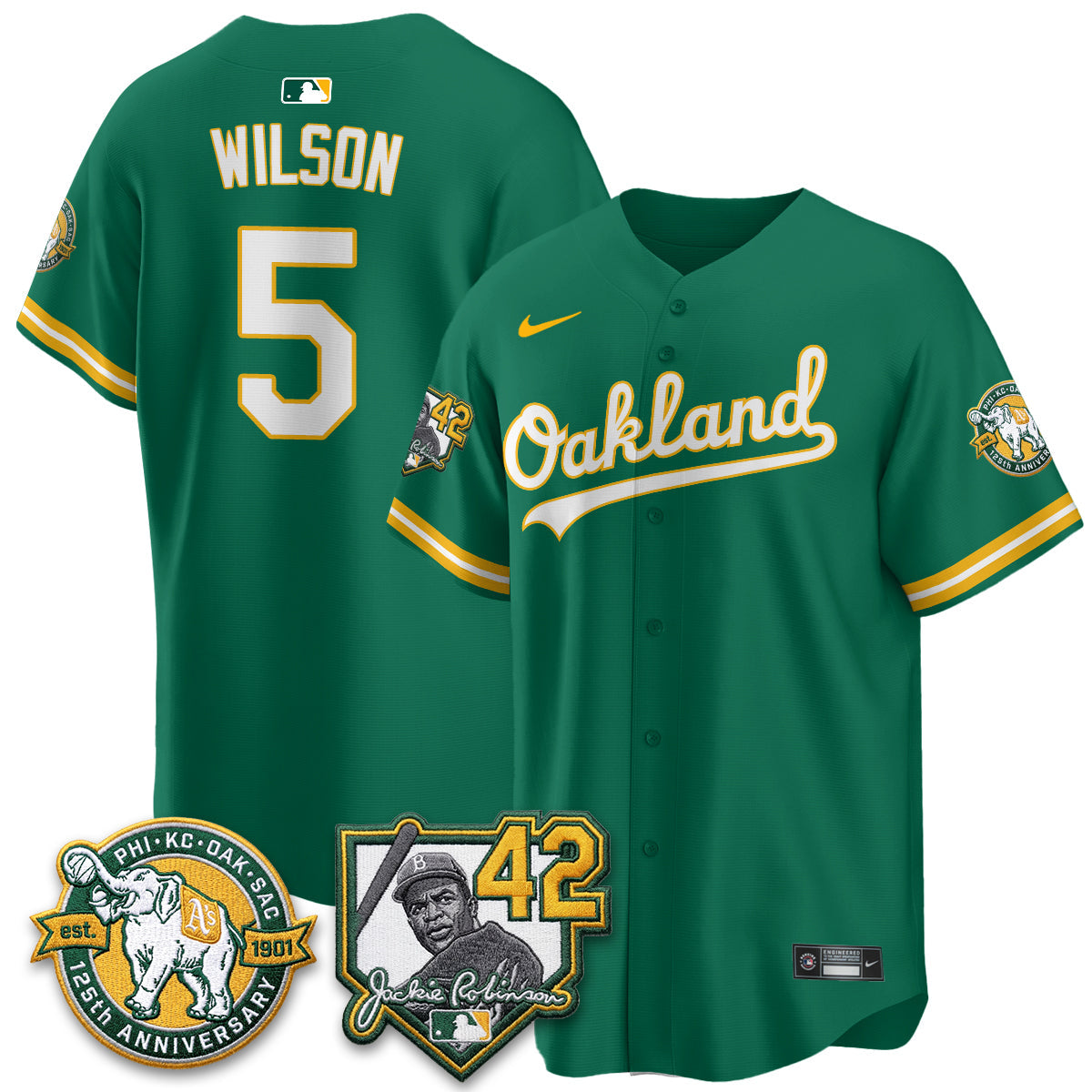 Athletics 2026 Jackie Robinson Day - Celebrating 125 Years Limited Vapor Jersey - Stitched-Cuztomshoes
