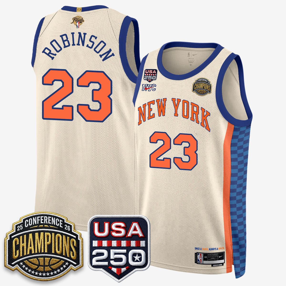 New York Knicks 2026 Basketball Eastern Conference Champions City Edition Jersey V2- Stitched-Cuztomshoes
