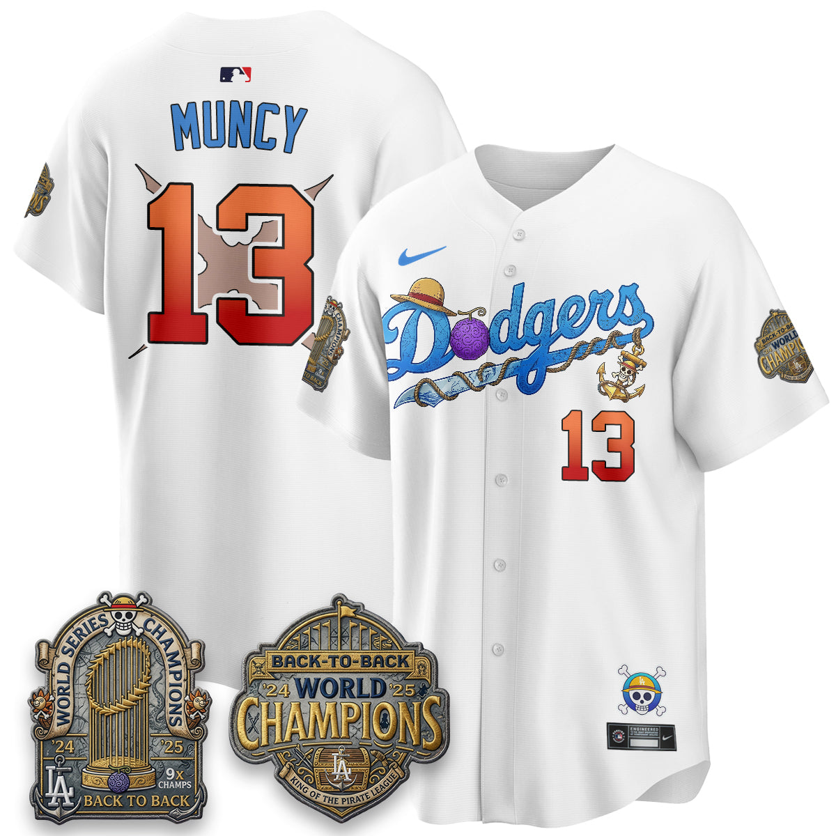 Los Angeles Dodgers x OP Japanese Cartoon Vapor Limited Jersey V2- Stitched-Cuztomshoes