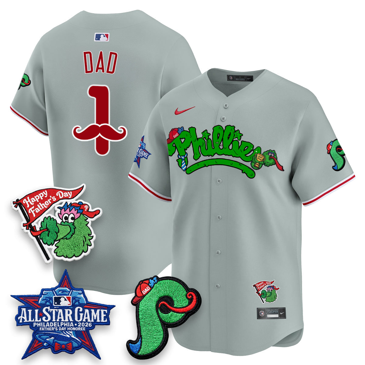 Philadelphia Phillies Happy Father's Day Vapor Jersey - Stitched