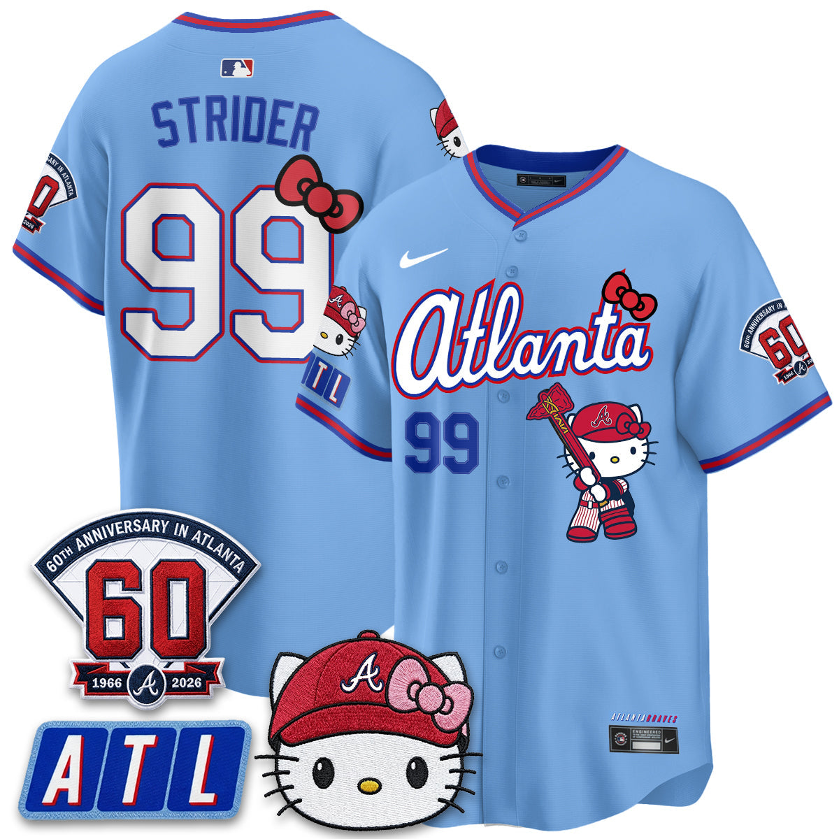 Atlanta Braves x Meow KT 2026 Vapor Limited Jersey - Stitched-Cuztomshoes