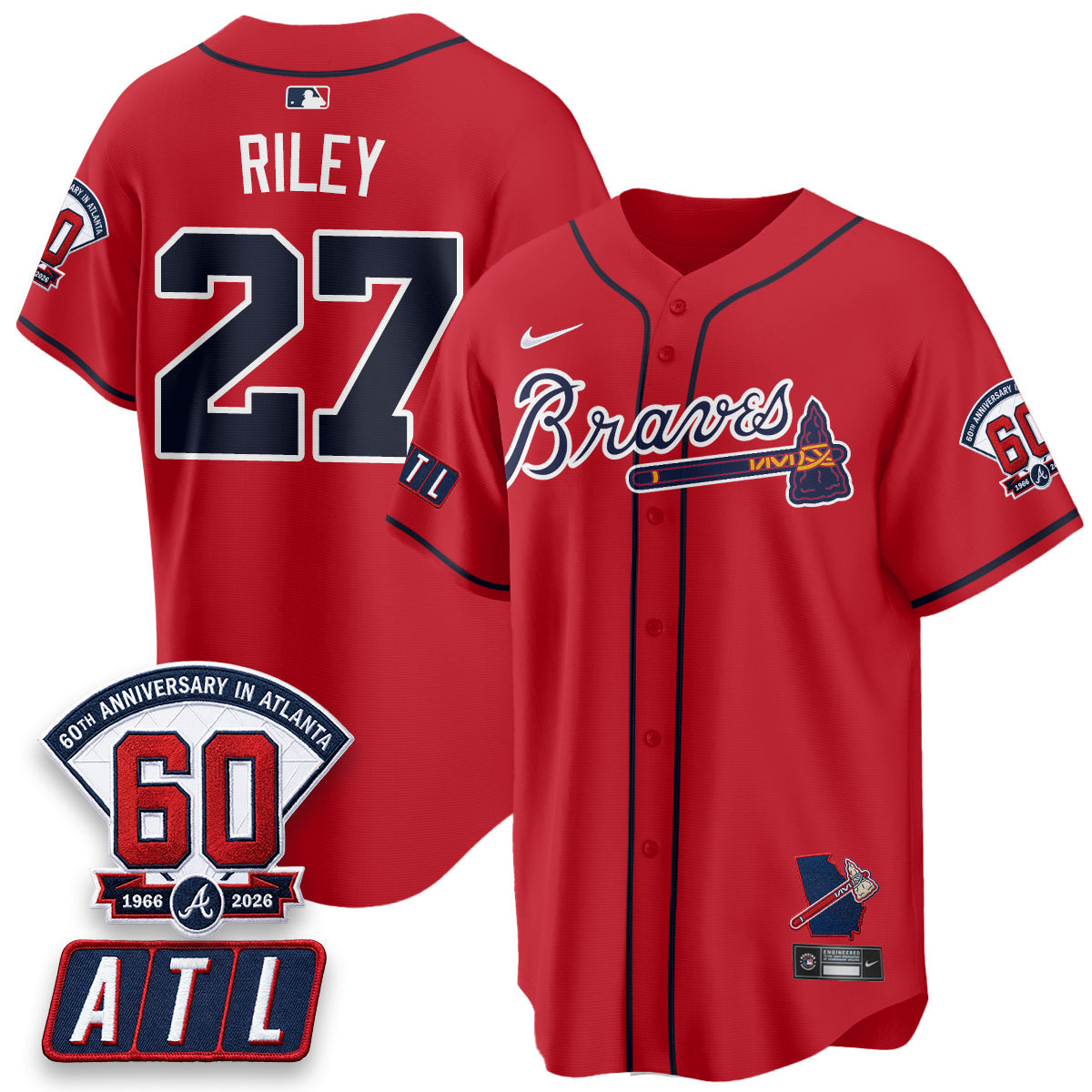 Atlanta Braves 2026 60th Anniversary Vapor Limited Jersey - Stitched