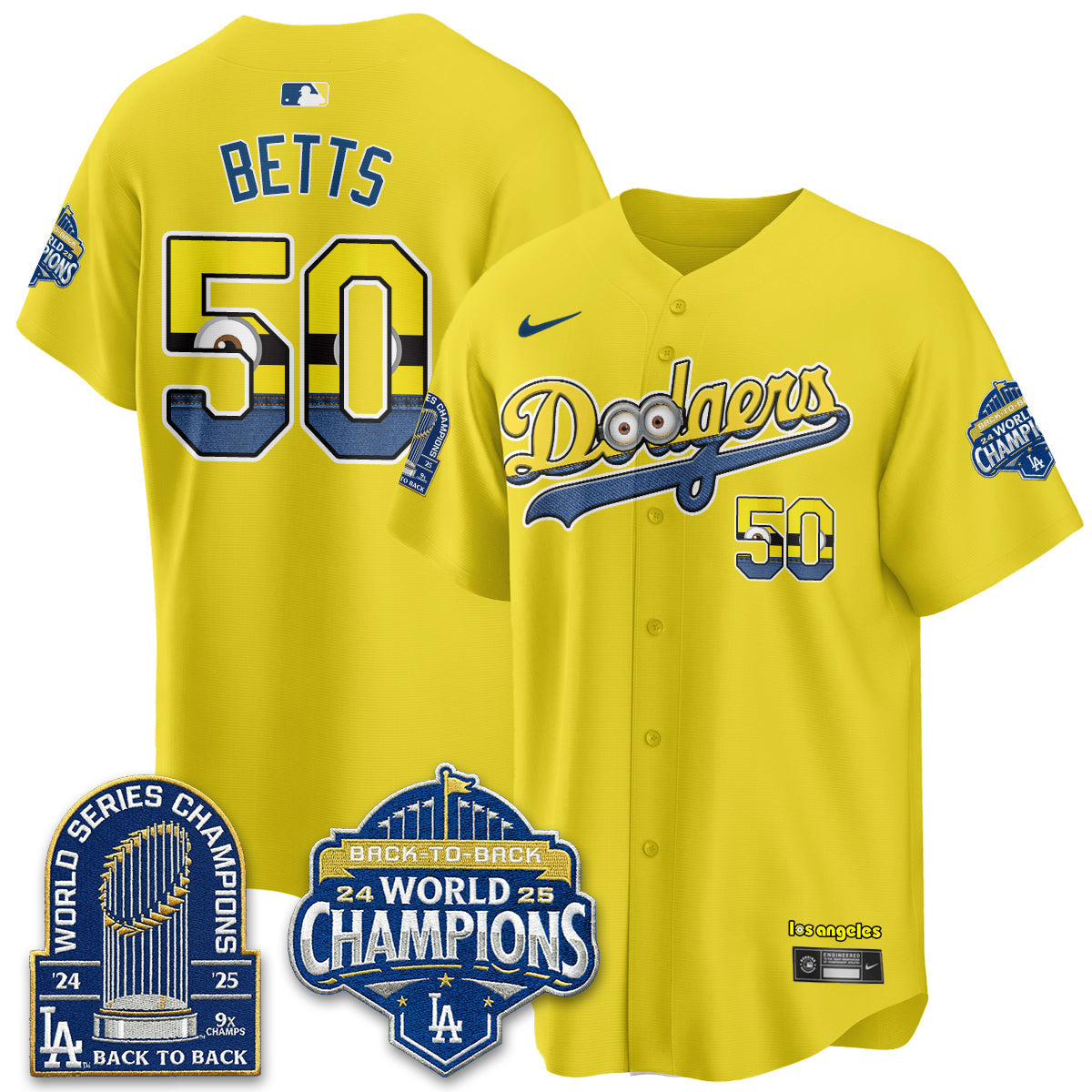 Los Angeles Dodgers x Yellow Capsules Vapor Jersey - Stitched-Cuztomshoes