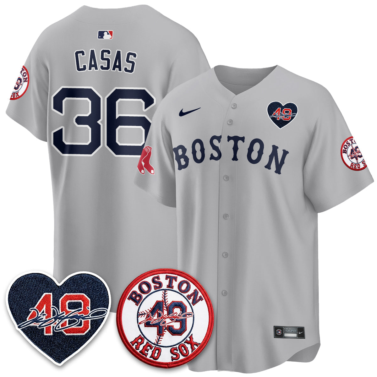 Boston Red Sox Tim Wakefield Memorial Patch Vaper Premier Limited Jersey - Stitched