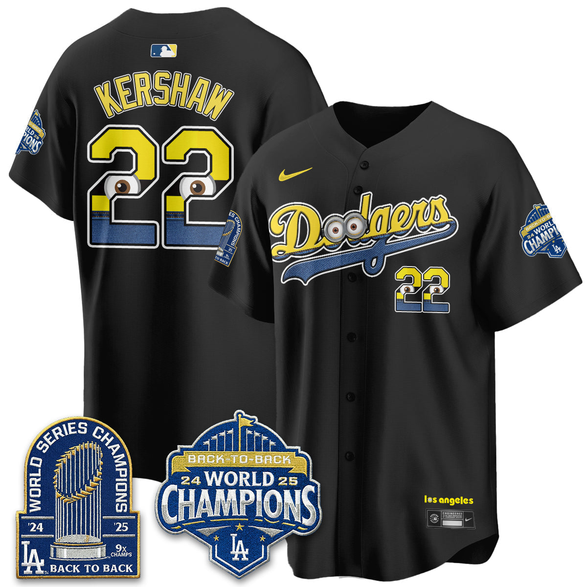 Los Angeles Dodgers x Yellow Capsules Vapor Jersey - Stitched-Cuztomshoes