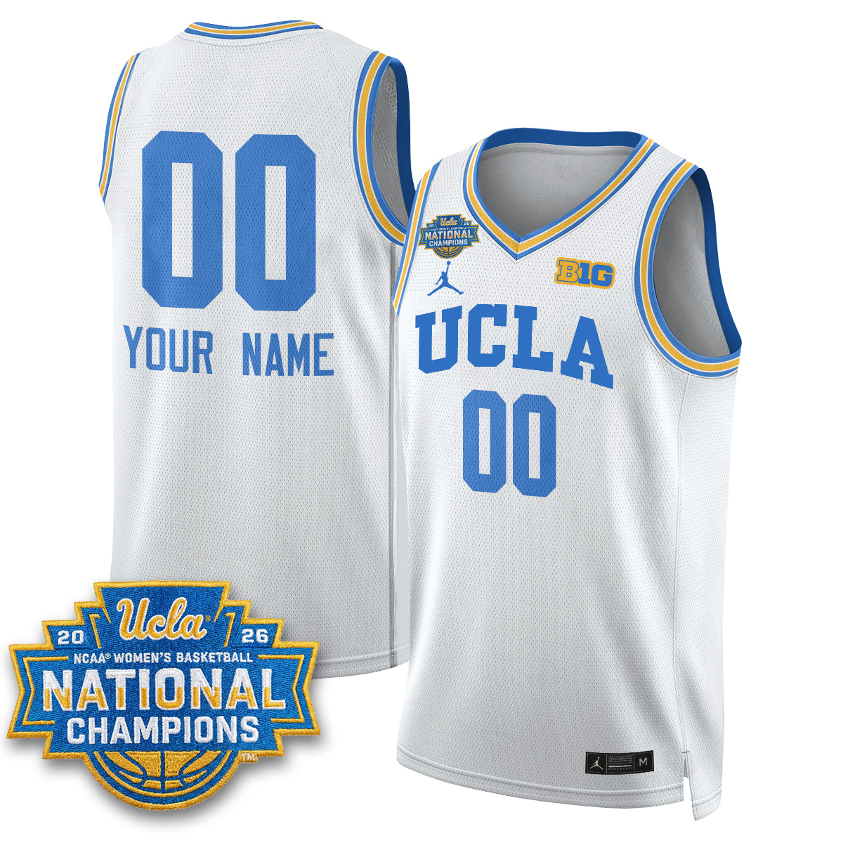 UCLA Bruins Women's Basketball National Champion 2026 Gear Limited Custom Jersey - Stitched-Cuztomshoes