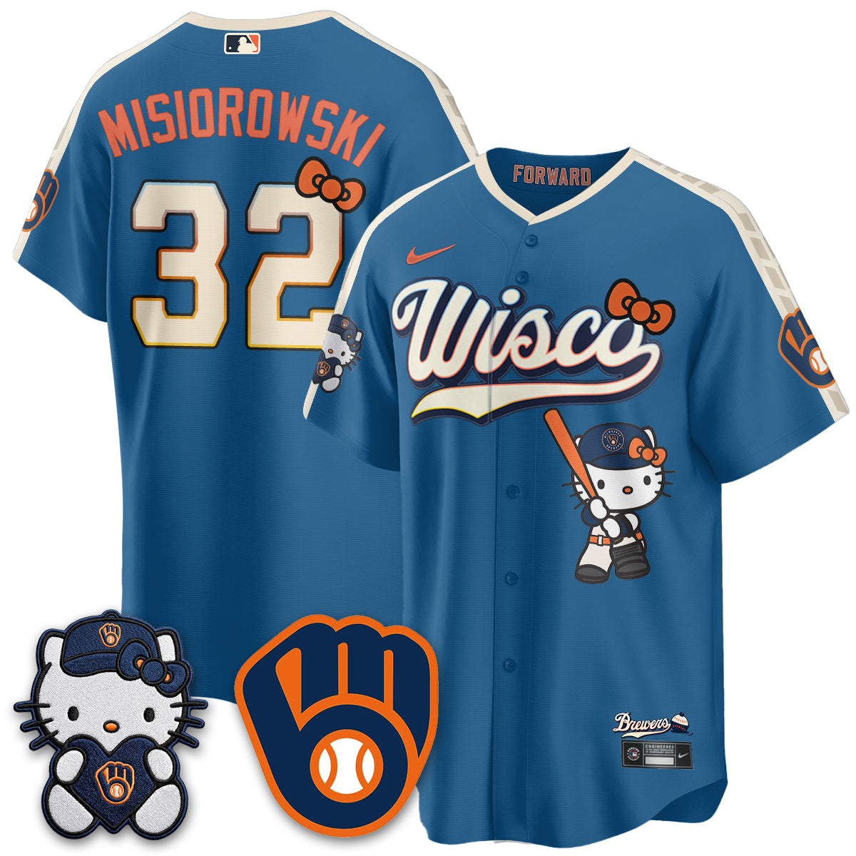 Milwaukee Brewers Meow KT Night Vapor Limited Jersey - Stitched-Cuztomshoes
