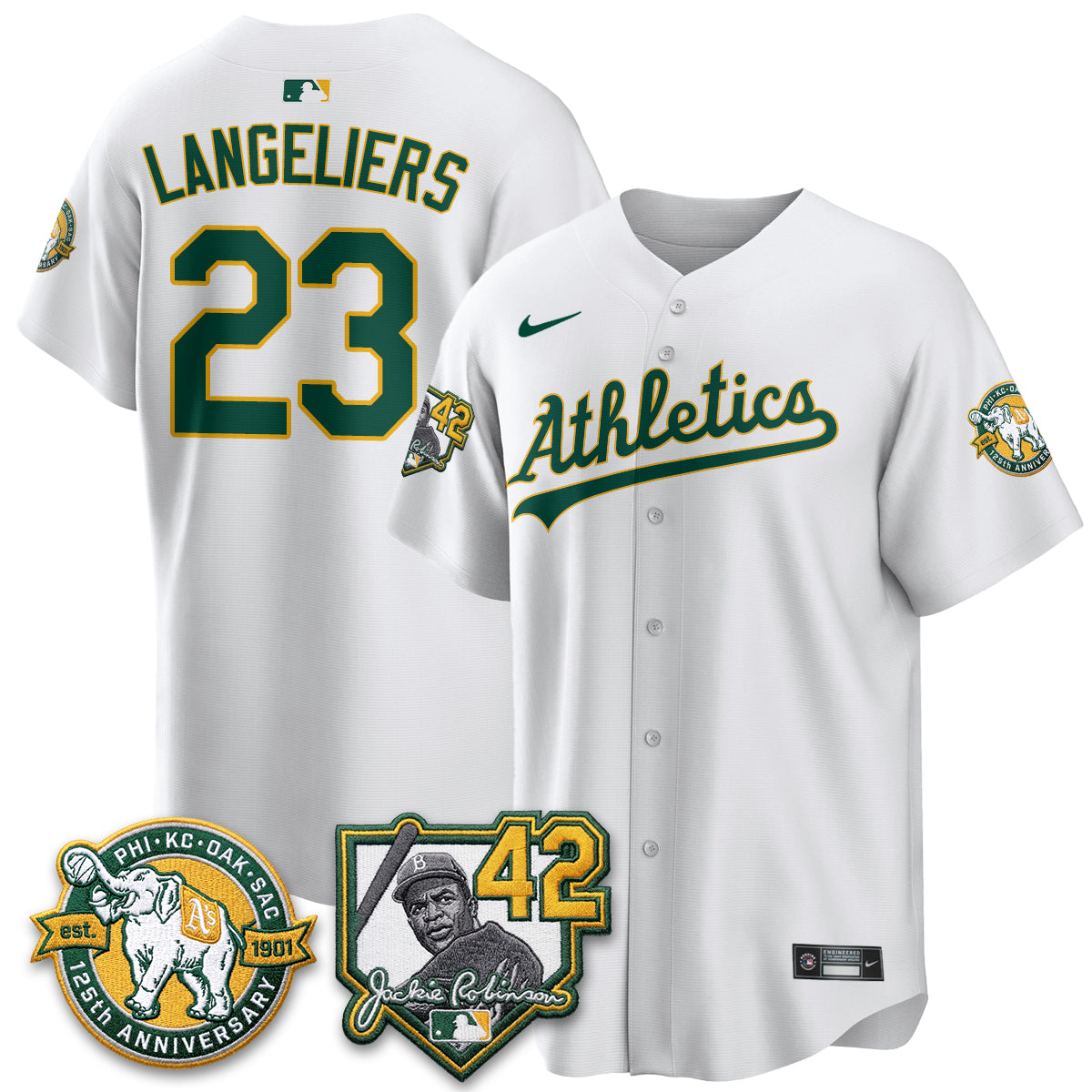 Athletics 2026 Jackie Robinson Day - Celebrating 125 Years Limited Vapor Jersey - Stitched-Cuztomshoes