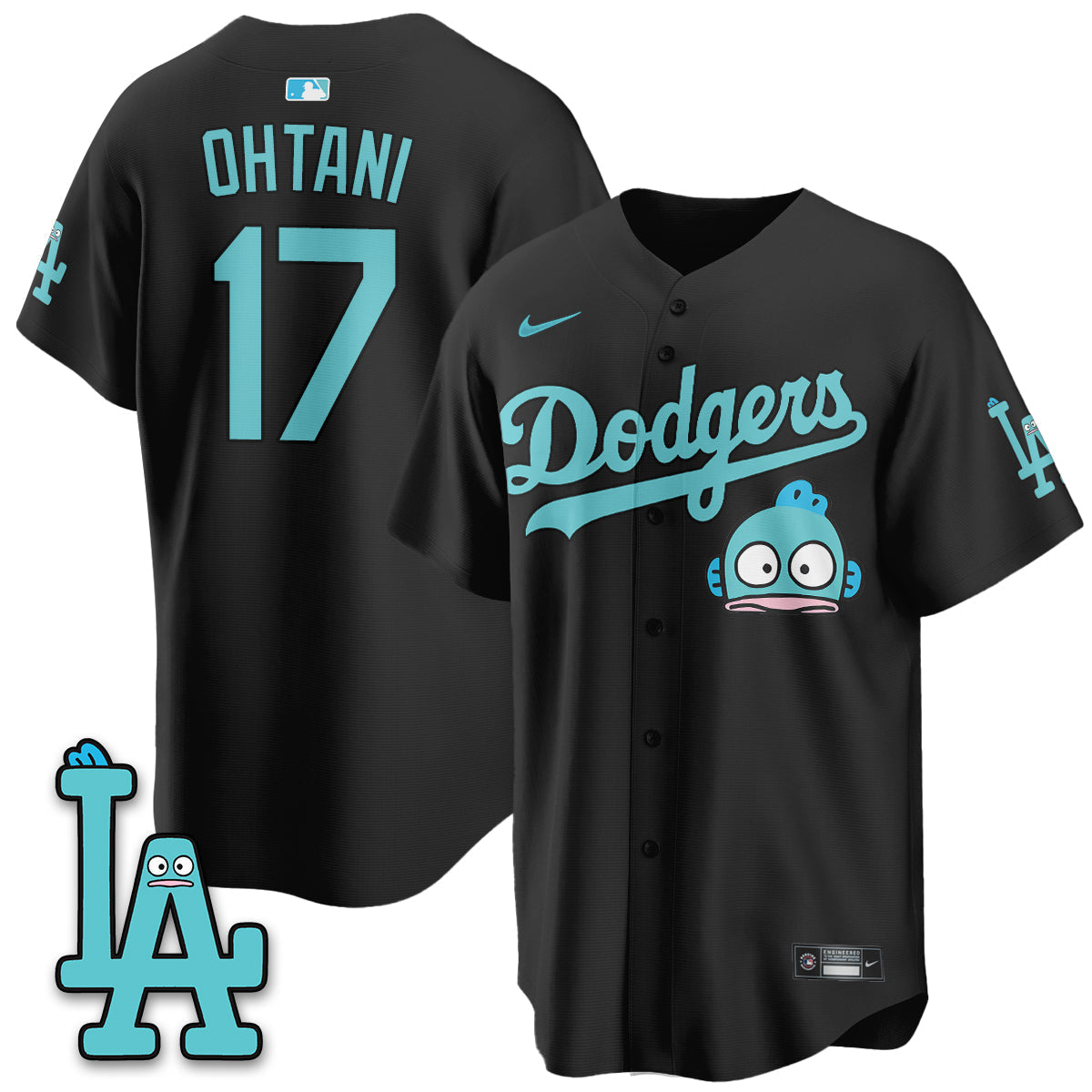 Los Angeles Dodgers x Hangyodon Edition Vapor Jersey- Stitched-Cuztomshoes