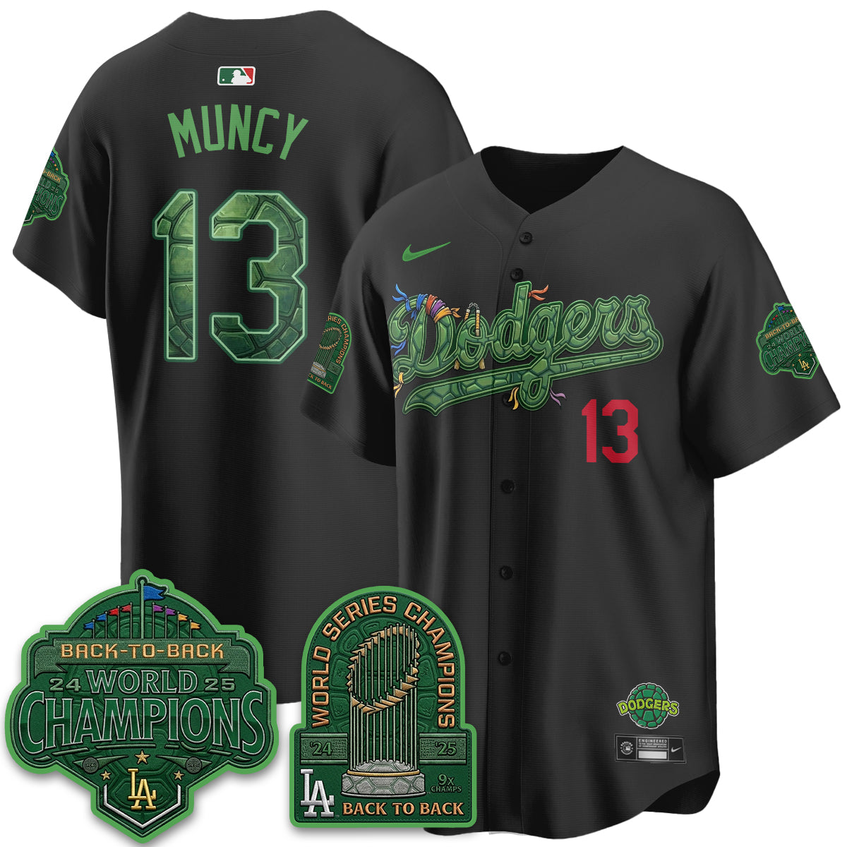 Los Angeles Dodgers x TMNT 2026 Vapor Jersey - Stitched-Cuztomshoes