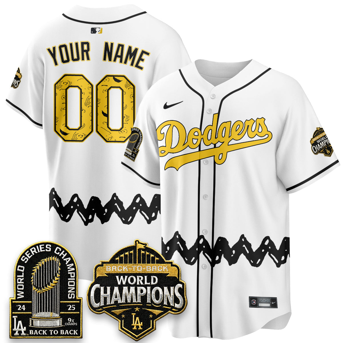 Los Angeles Dodgers x P-nuts Style Vapor Custom Jersey - Stitched-Cuztomshoes
