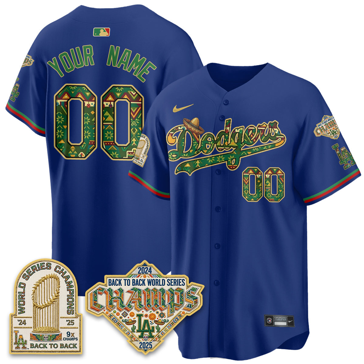 Los Angeles Dodgers x Mexican Heritage 2026 Limited Vapor Custom Jersey - Stitched-Cuztomshoes