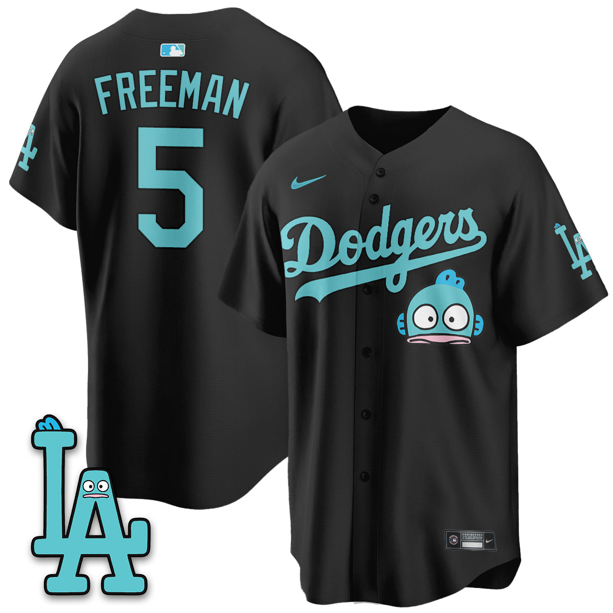 Los Angeles Dodgers x Hangyodon Edition Vapor Jersey- Stitched-Cuztomshoes