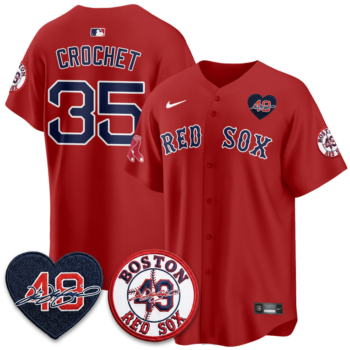 Boston Red Sox Tim Wakefield Memorial Patch Vaper Premier Limited Jersey - Stitched
