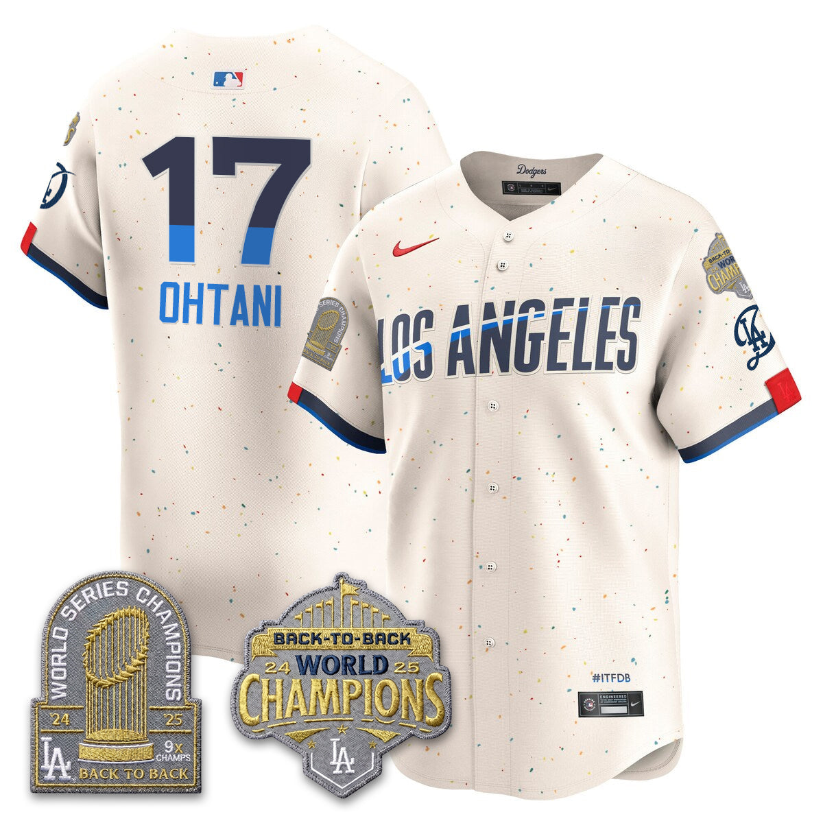 Los Angeles Dodgers Gold Collection Vapor Limited Jersey - 9x & B2B Champs - Stitched-Cuztomshoes