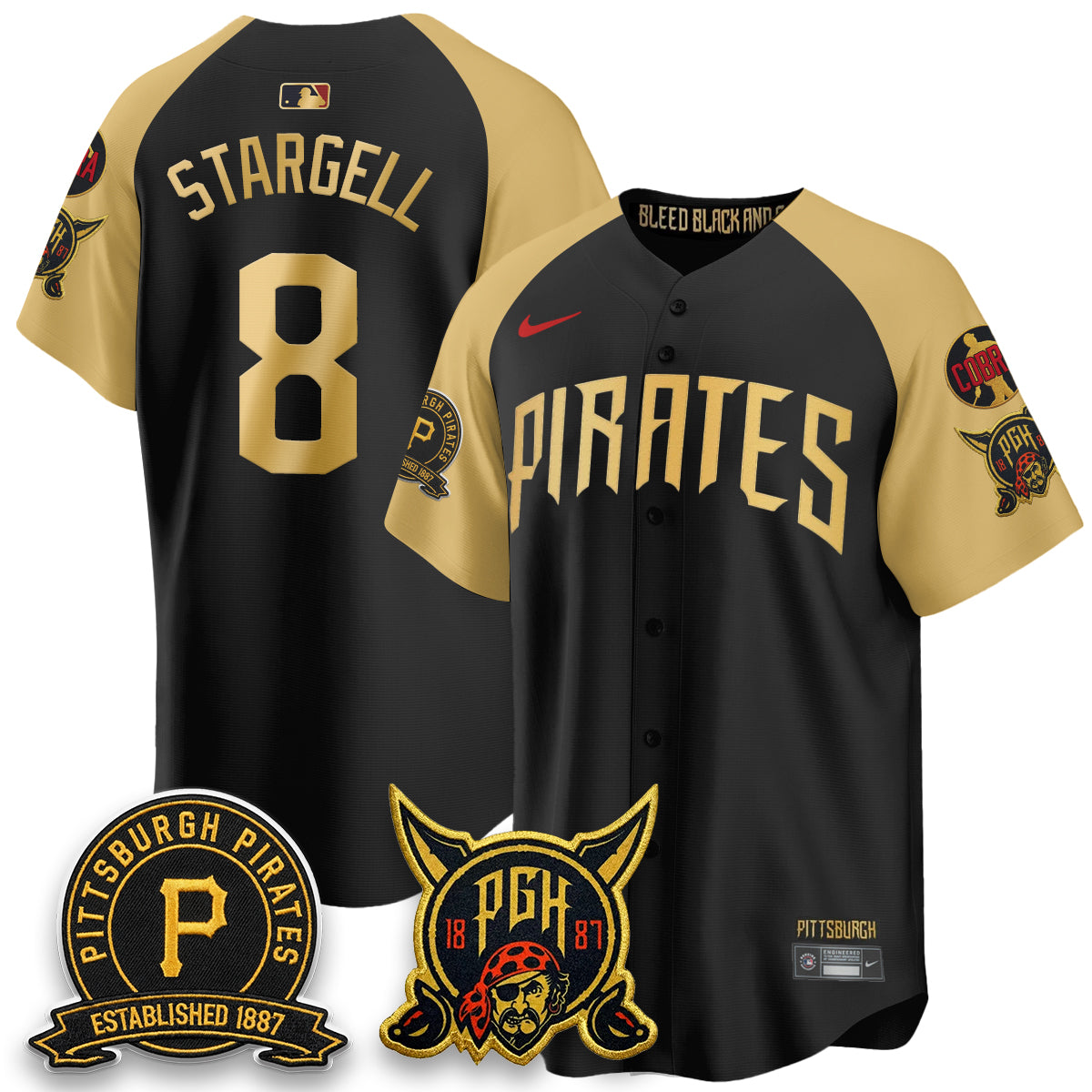 Pittsburgh Pirates Vapor Limited Jersey - Cobra & Est 1887 Patch - Stitched