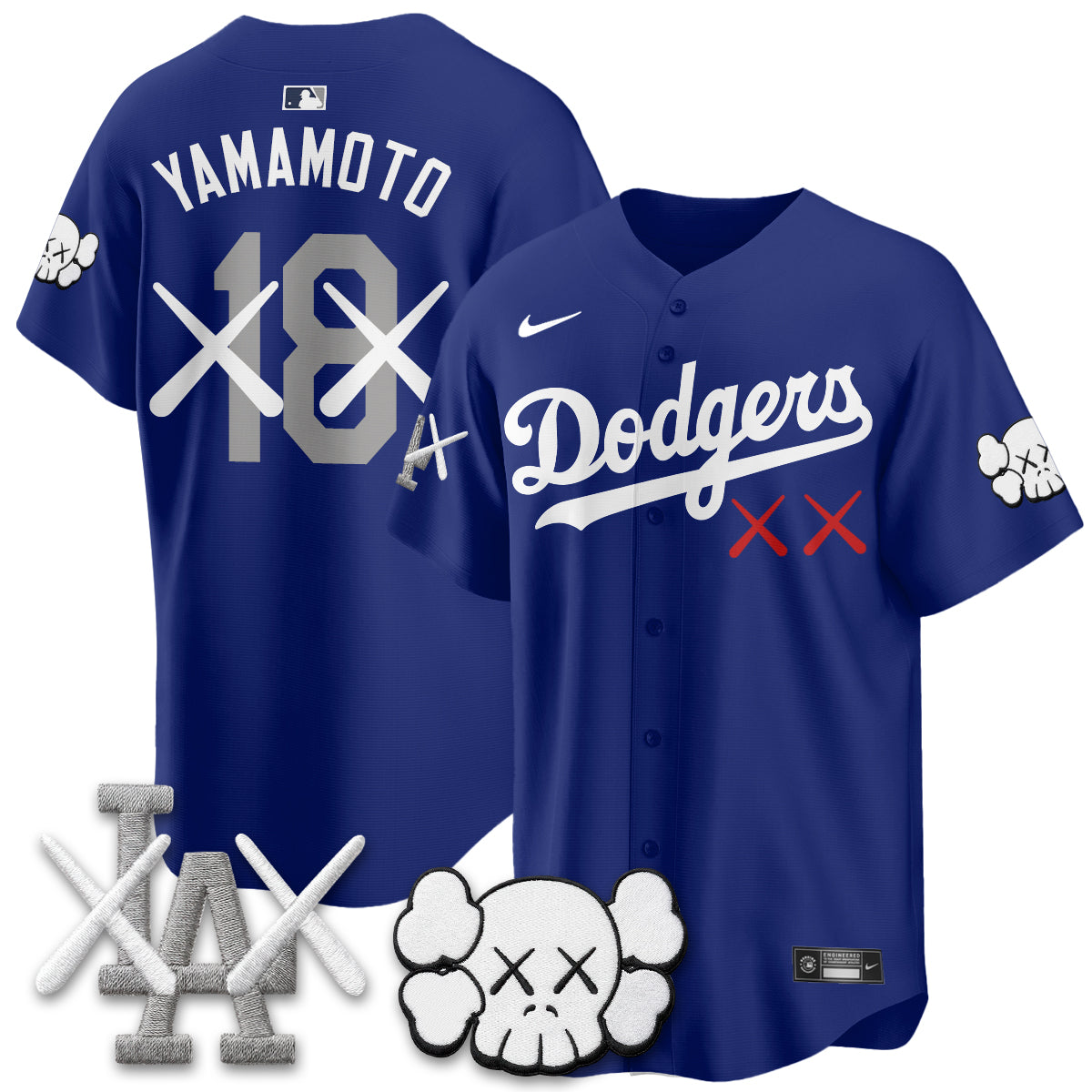 Los Angeles Dodgers x KAWS Edition Vapor Jersey - Stitched-Cuztomshoes