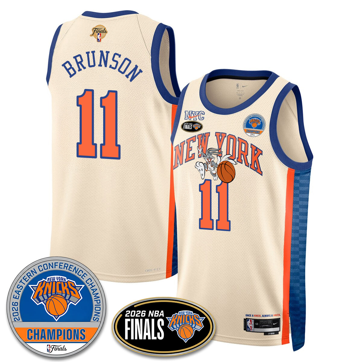 New York Knicks 2026 Basketball Eastern Conference Champions x Bunny Vapor Jersey - Stitched-Cuztomshoes