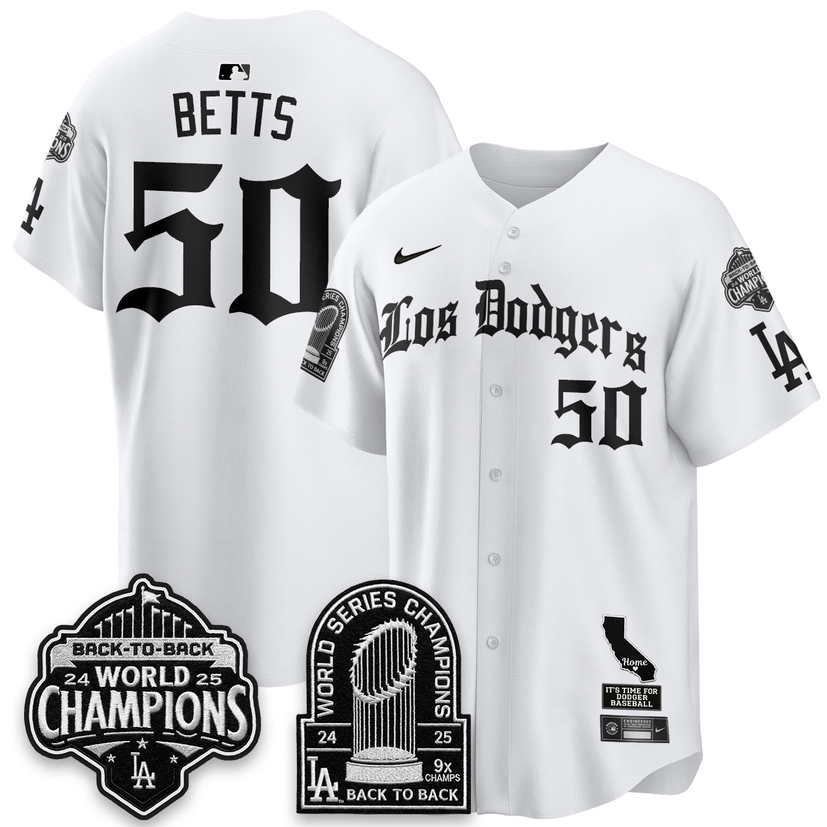 Los Angeles Dodgers World Series Champions Vapor Premier Limited Gothic Edition Jersey - Stitched-Cuztomshoes