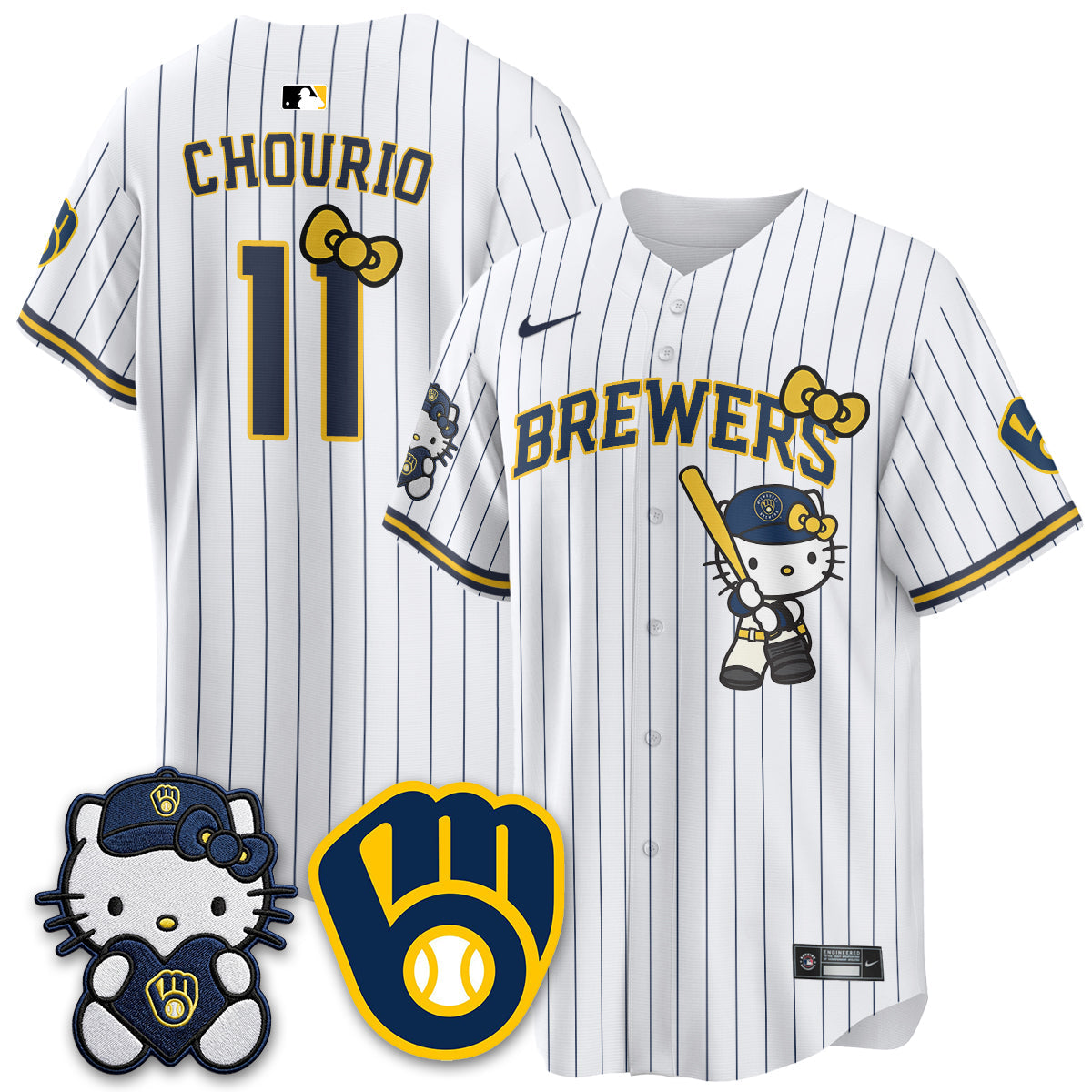 Milwaukee Brewers Meow KT Night Vapor Limited Jersey - Stitched-Cuztomshoes