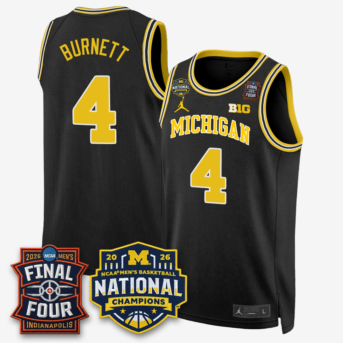 Michigan Wolverines 2026 Men's Basketball Champions Limited Jersey - Stitched-Cuztomshoes