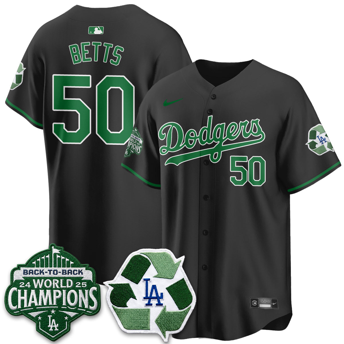 Los Angeles Dodgers Happy Earth Day Vapor Jersey -Stitched